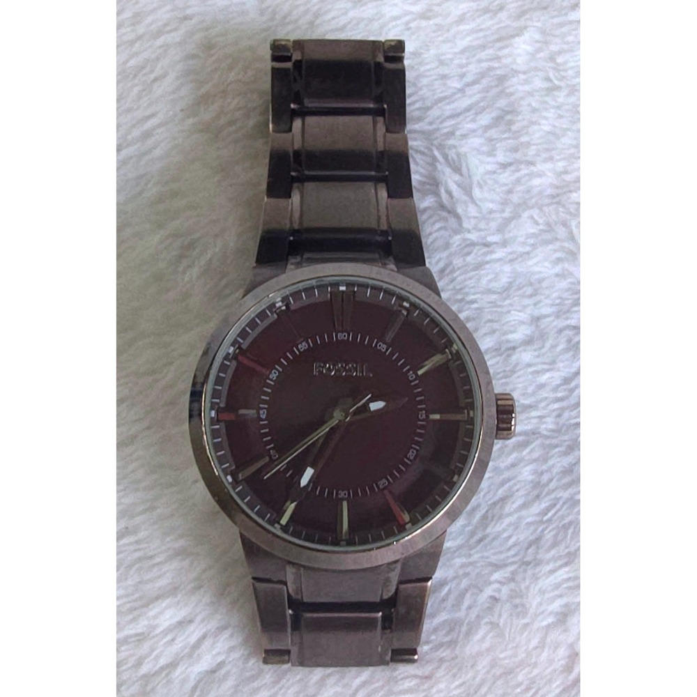 Fossil FS-4472 Brown Stainless Steel Watch 5 ATM Water Resistant Mens Analog
